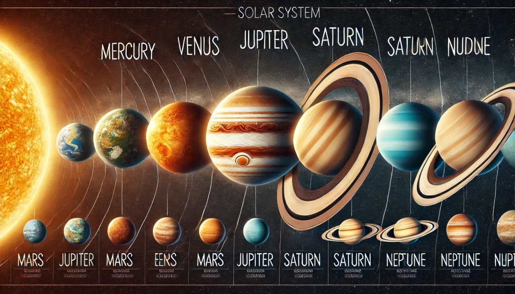 ordinea corectă a planetelor în Sistemul Solar