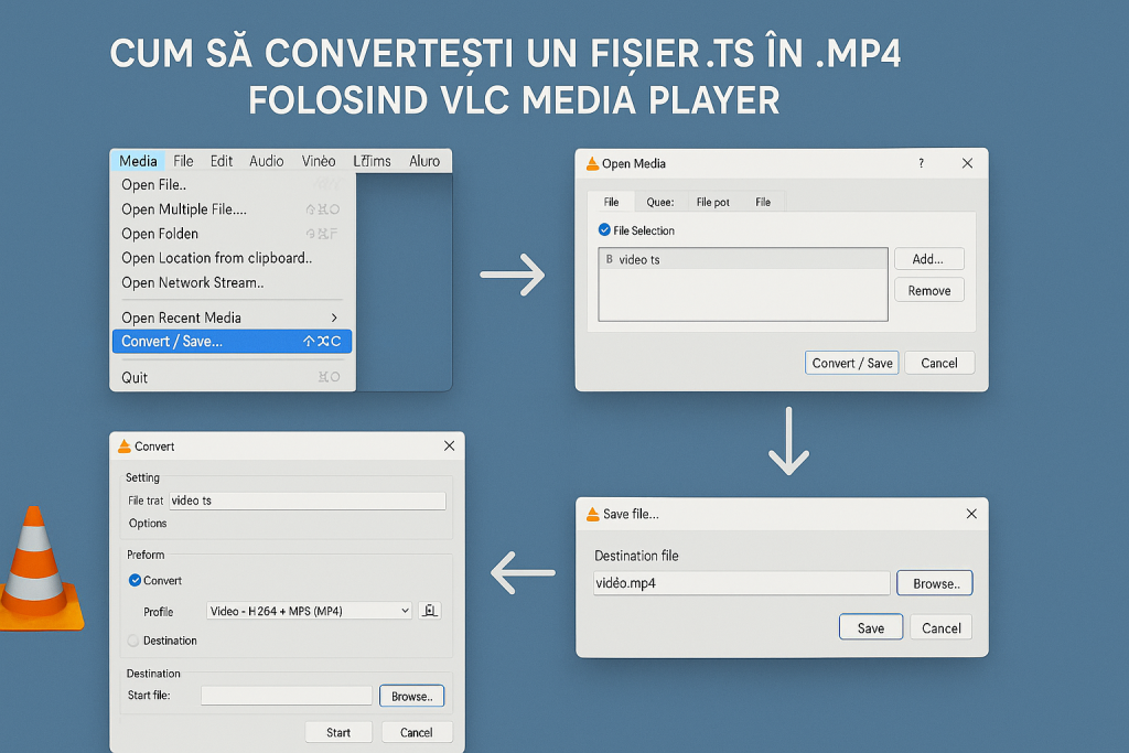 Convertește fișierele .TS în .MP4 folosind VLC Media Player