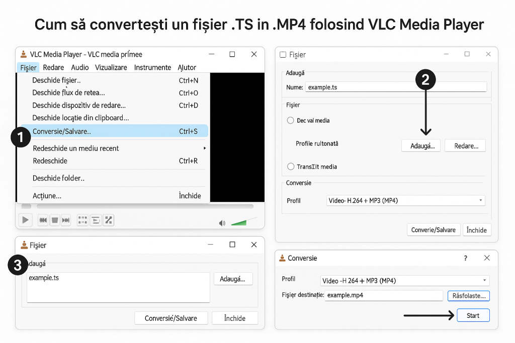fișierele .TS în .MP4 folosind VLC Media Player