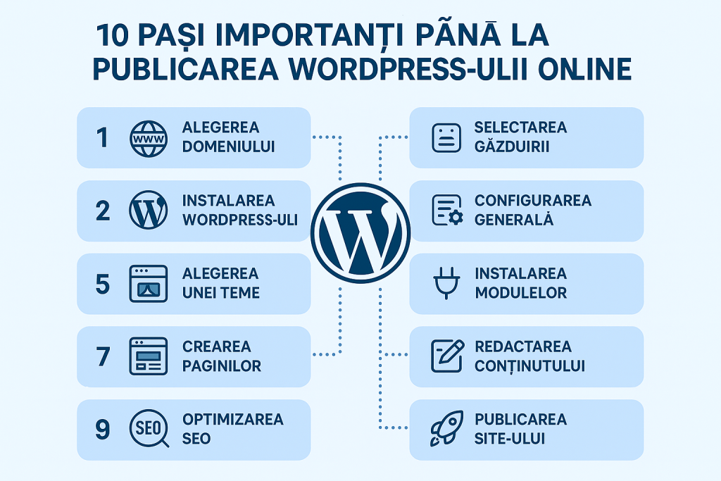 10 Pași Importanți Până la Publicarea WordPress-ului Online