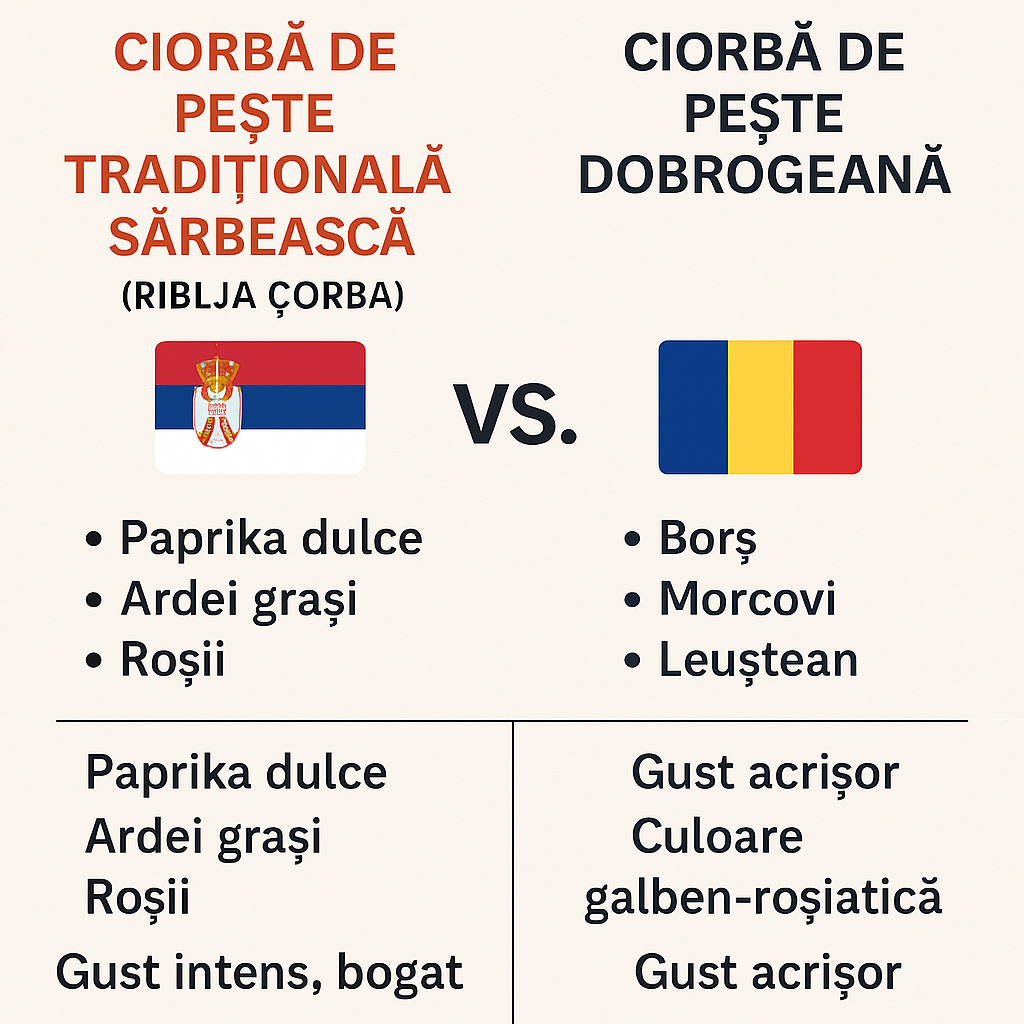 Ciorbă de Pește Sârbească vs Dobrogeană