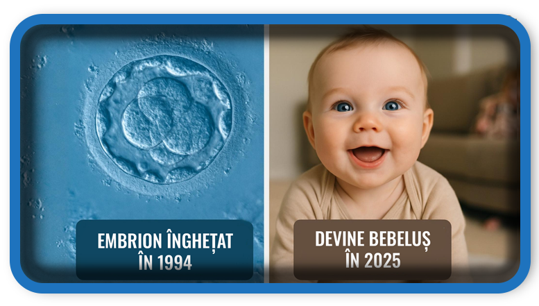 Embrion înghețat în 1994 devine bebeluș în 2025