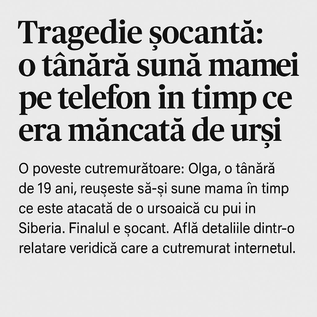 O tânără sună mama pe telefon în timp ce era mâncată de urși