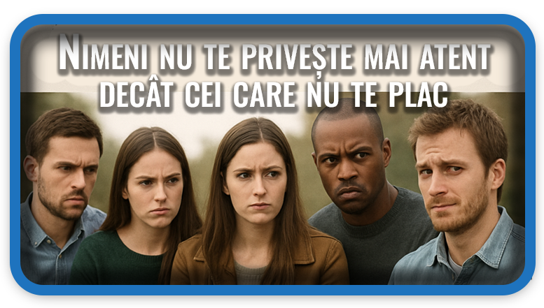 Nimeni nu te privește mai atent decât cei care nu te plac