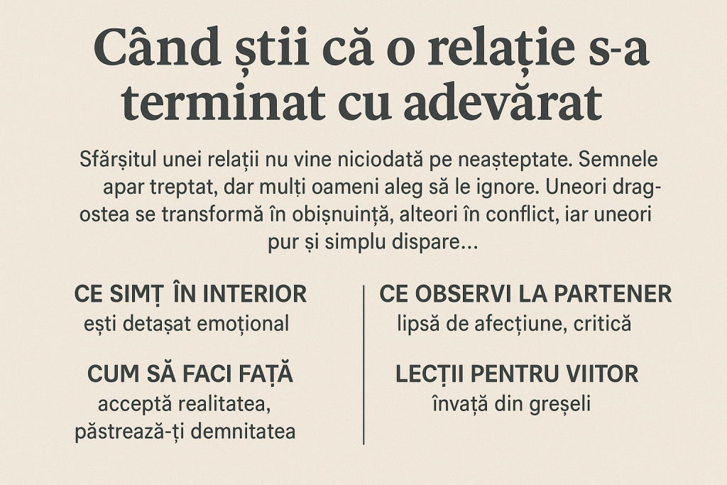 Când știi că o relație s-a terminat cu adevărat
